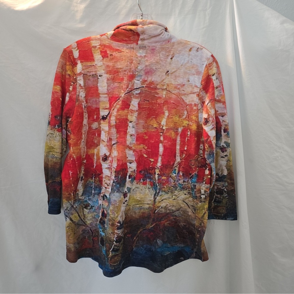 FDJ French Dressing Abstract Wearable Art Autumn Birch Tree Forest Shirt Sz S - Picture 8 of 12